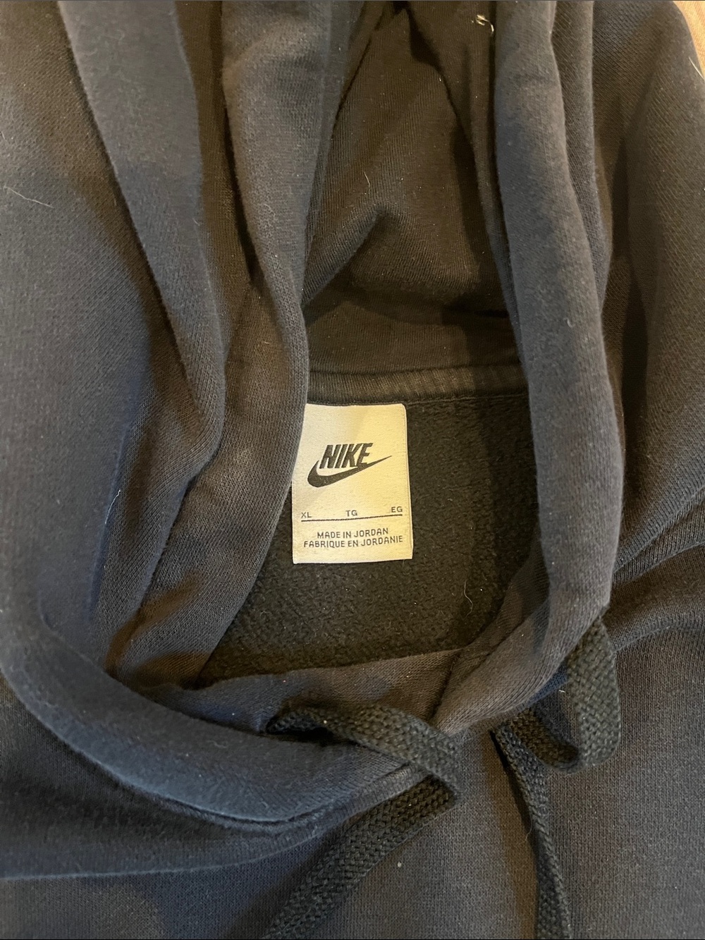 Nike Black Pullover Hoodie with White Swoosh - Picture 2 of 7